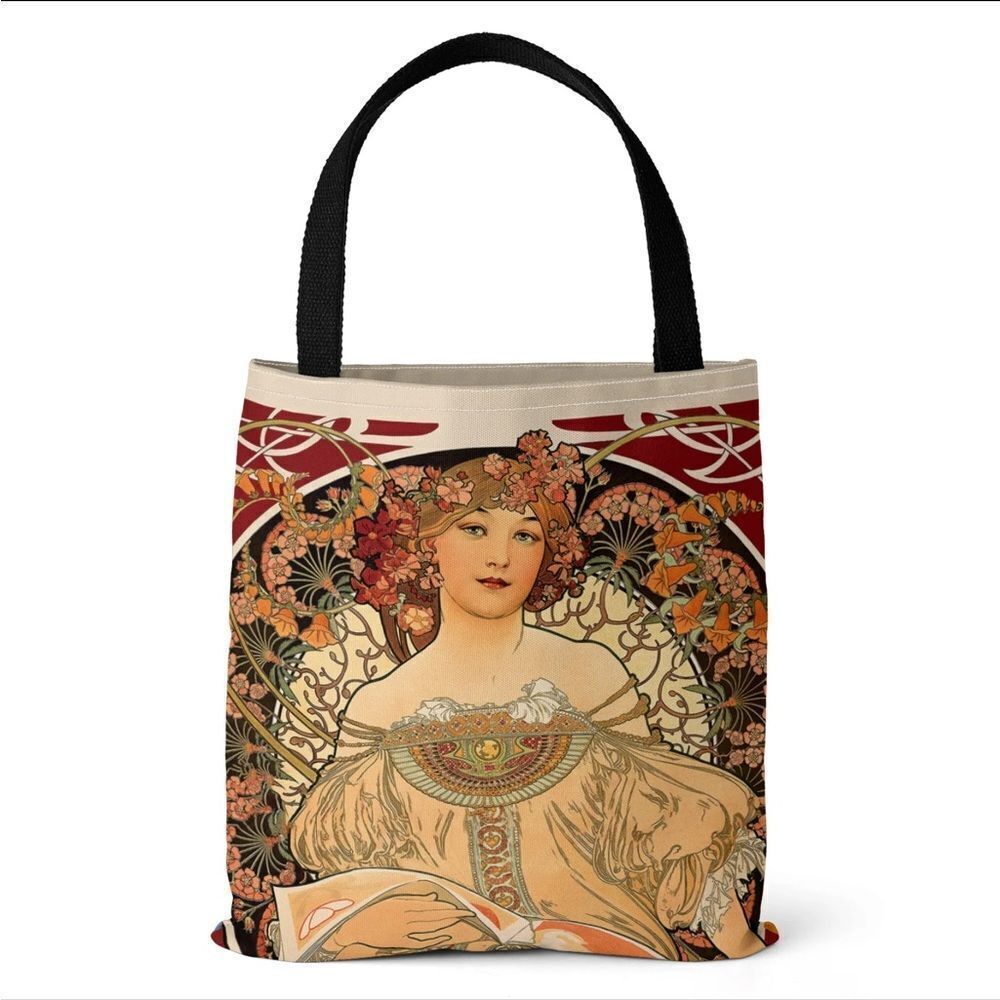 ART NOUVEAU CANVAS TOTE BAG INSPIRED BY MUCHA